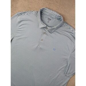 IZOD Golf Polo Shirt XXL Blue Stripe Short Sleeve‎ Mens Performance